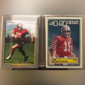 Joe Montana Vintage Football Cards set of two
